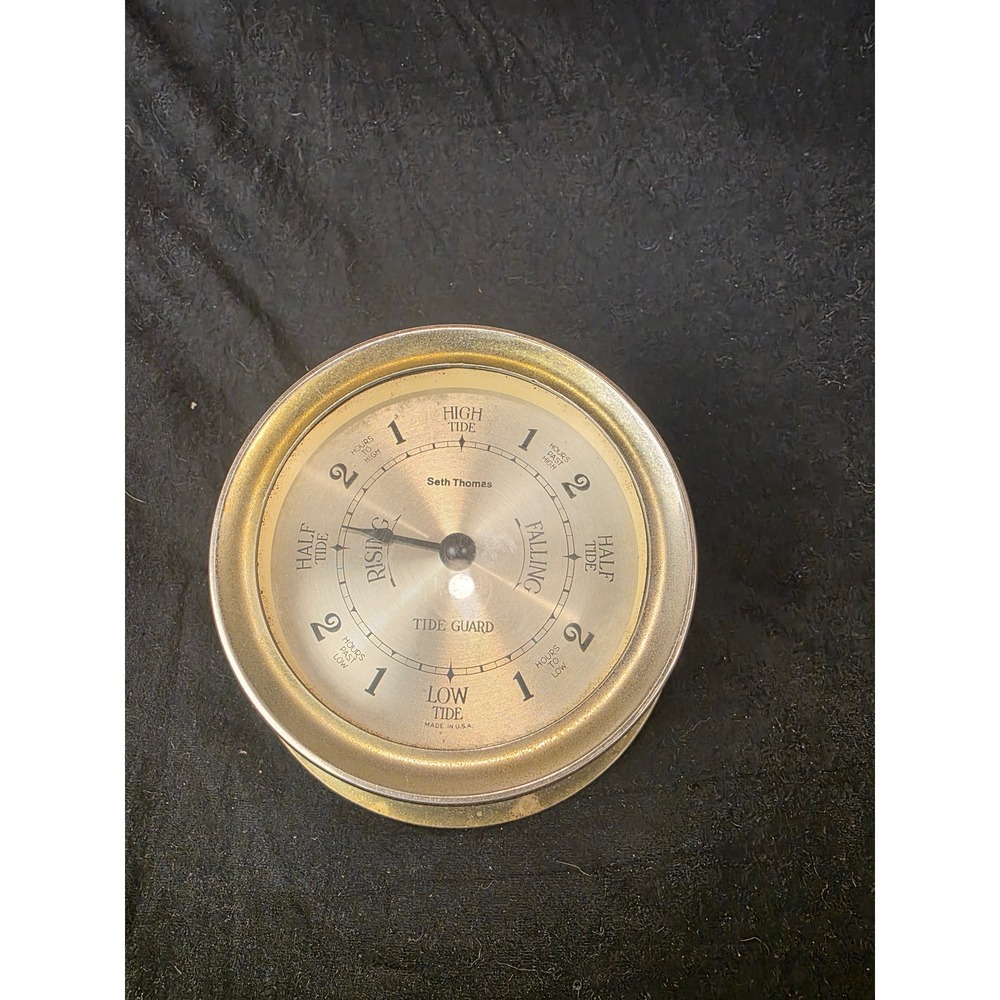 Seth Thomas Tideguard II Brass Marine Tide Clock Vintage Model 1027-000 USA Made